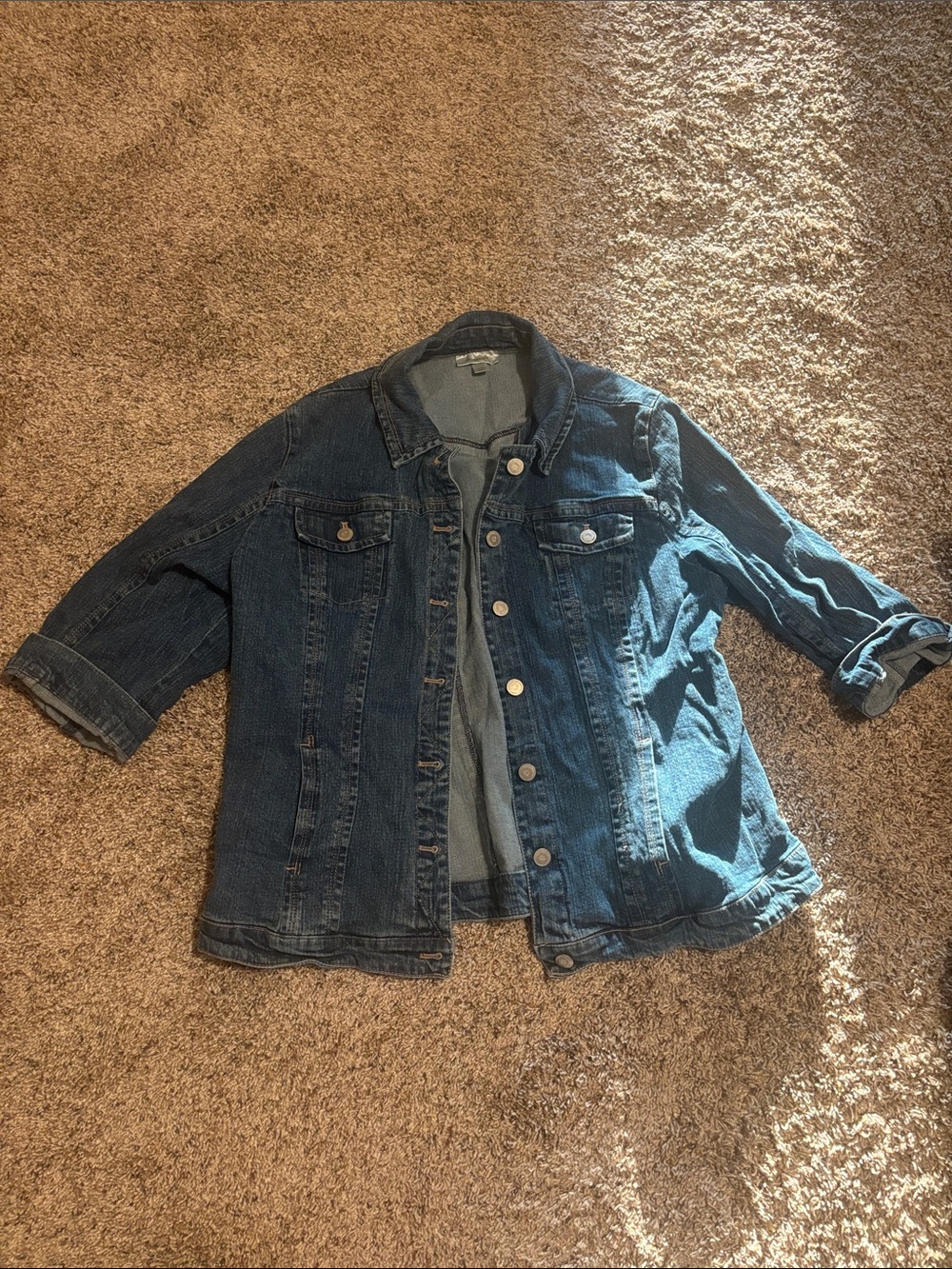 dressbarn Classic Blue Denim Trucker Jacket